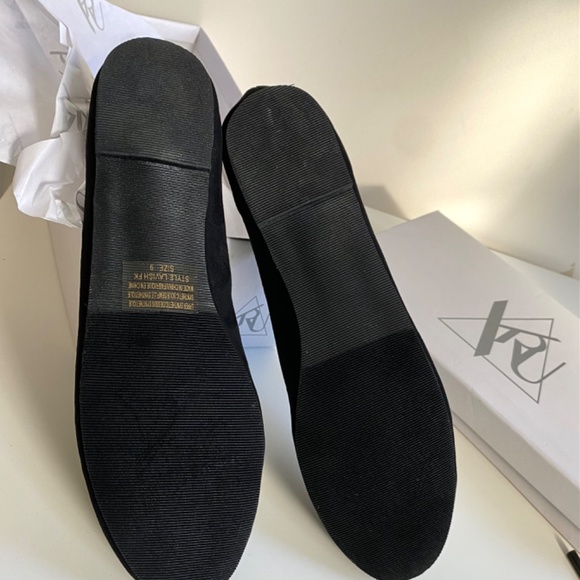 YRU F*€K you lavish flat slip on suede black shoes size 9/39 - Picture 6 of 6